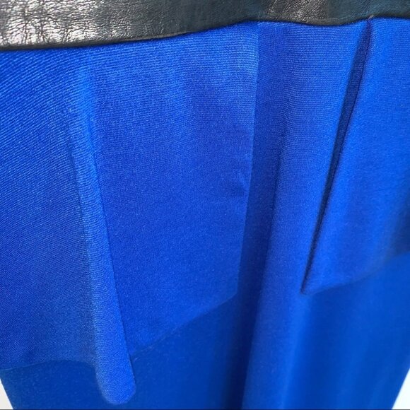 The Limited Peplum Faux Leather Midi Dress Medium - Picture 6 of 7